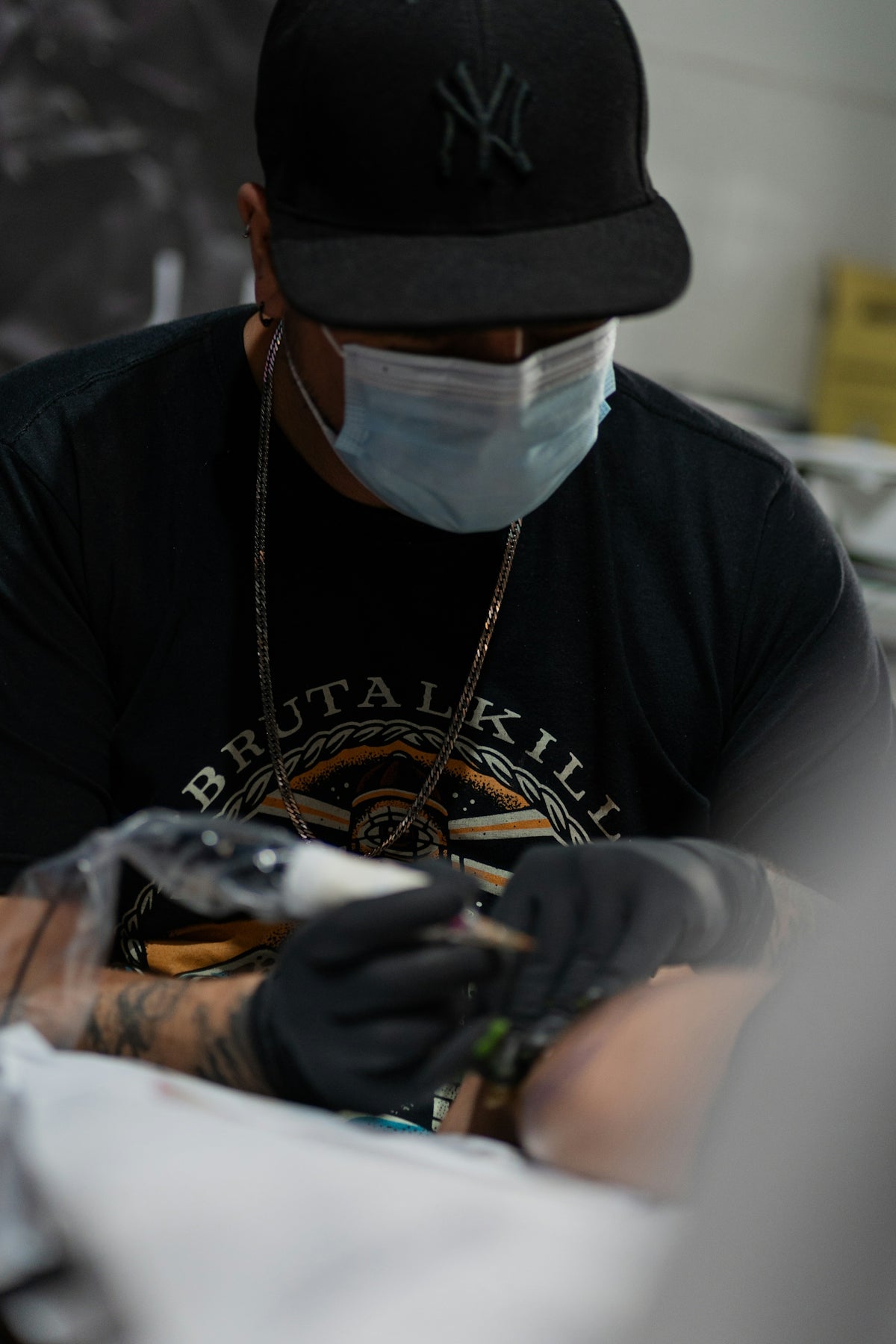 a person wearing a mask